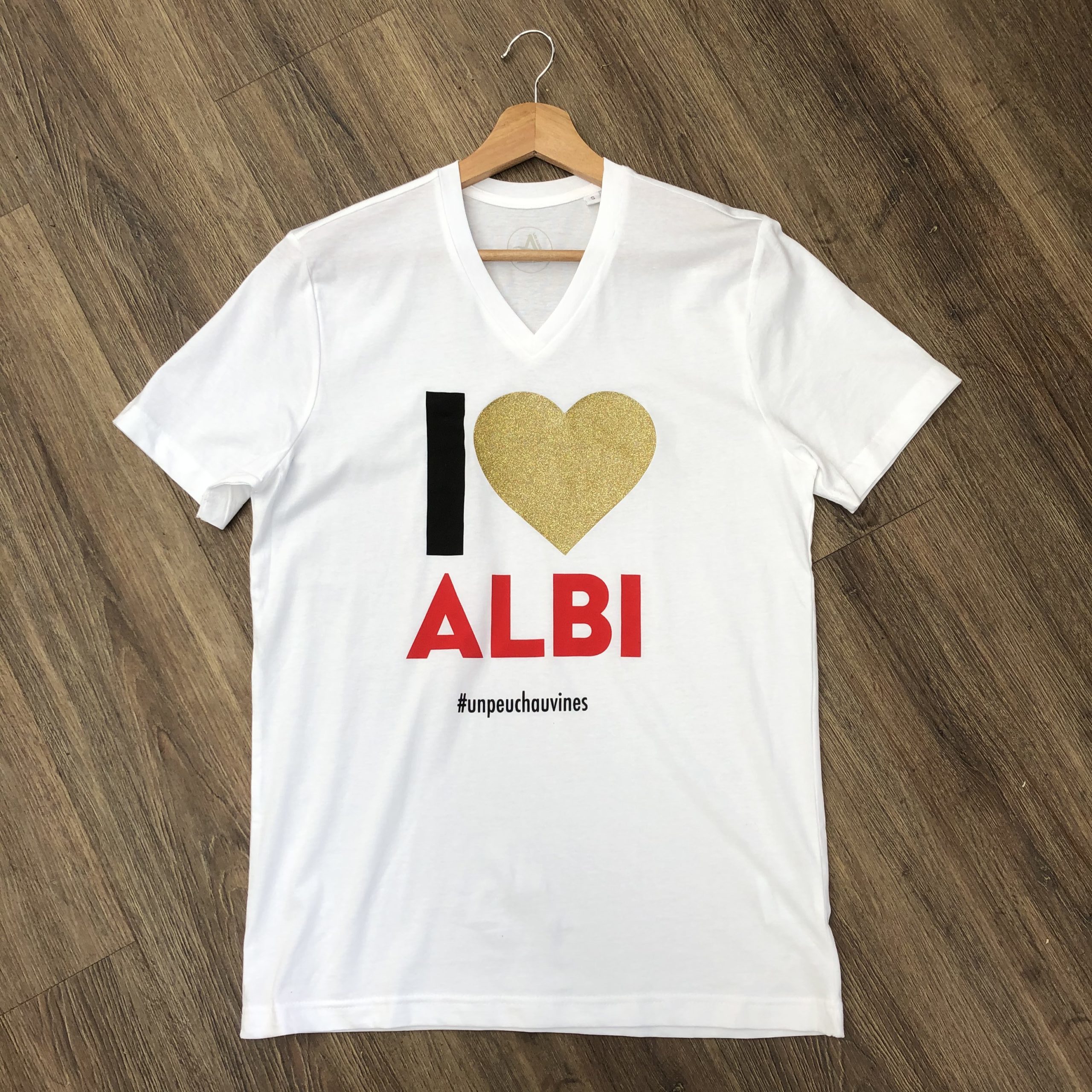 Teeshirt <span>I love Albi</span> Blanc Col V