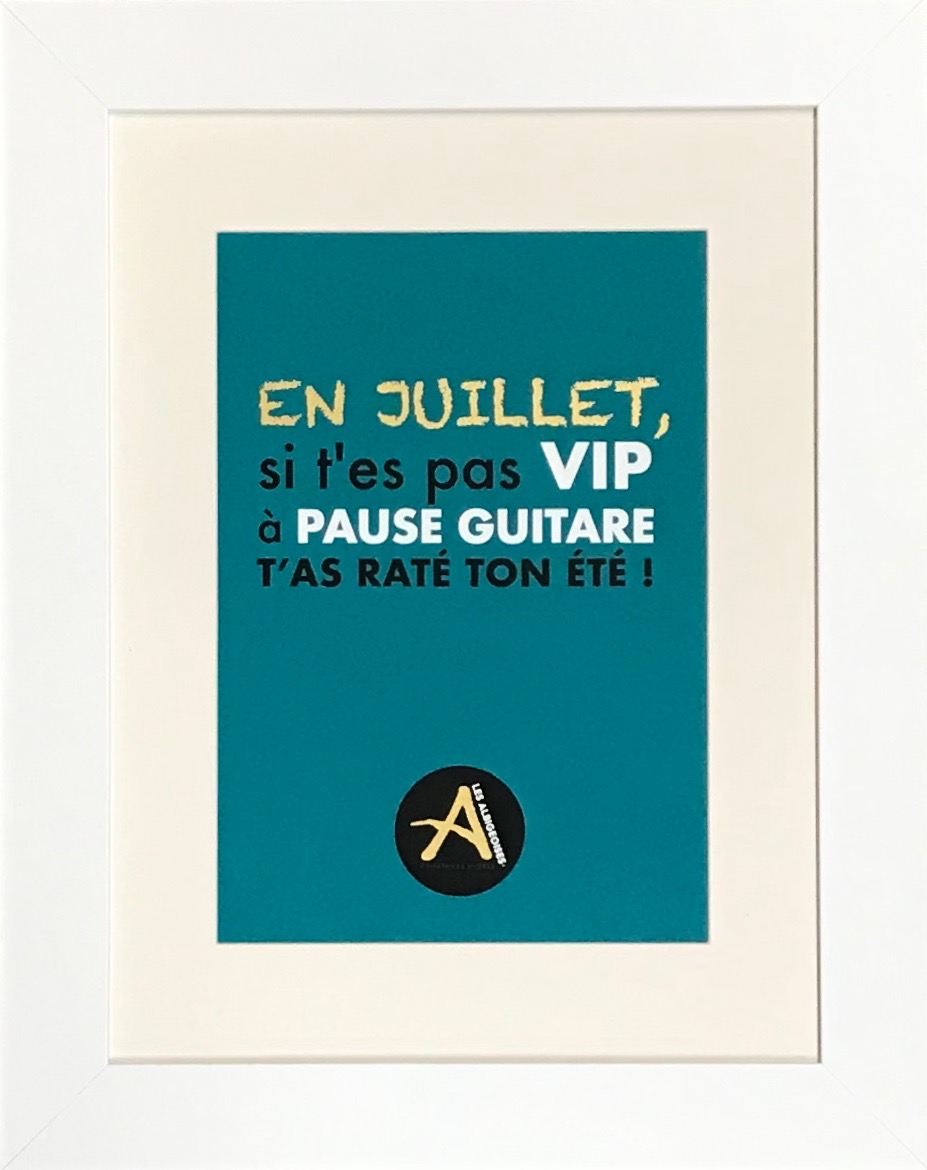 Pause Guitare Cadre Blanc 40 x 50 cm Pause Guitare Cadre Blanc 40 x 50 cm