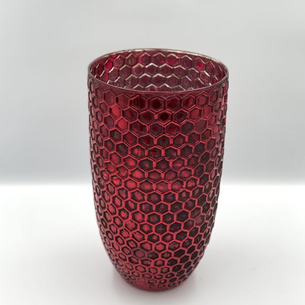 PHOTOPHORE ROUGE VERRE METALISE - Affari of Sweden