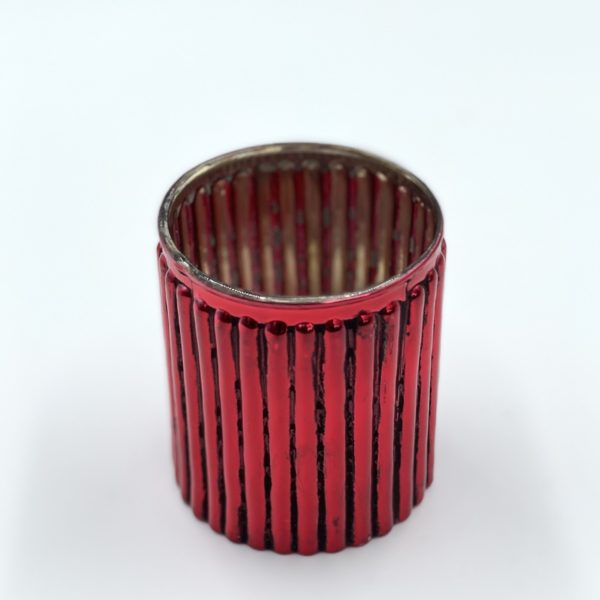 PHOTOPHORE ROUGE VERRE METALISE - Affari of Sweden
