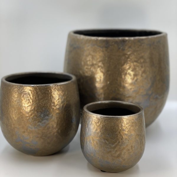 Cache pot terre - Finition bronze -