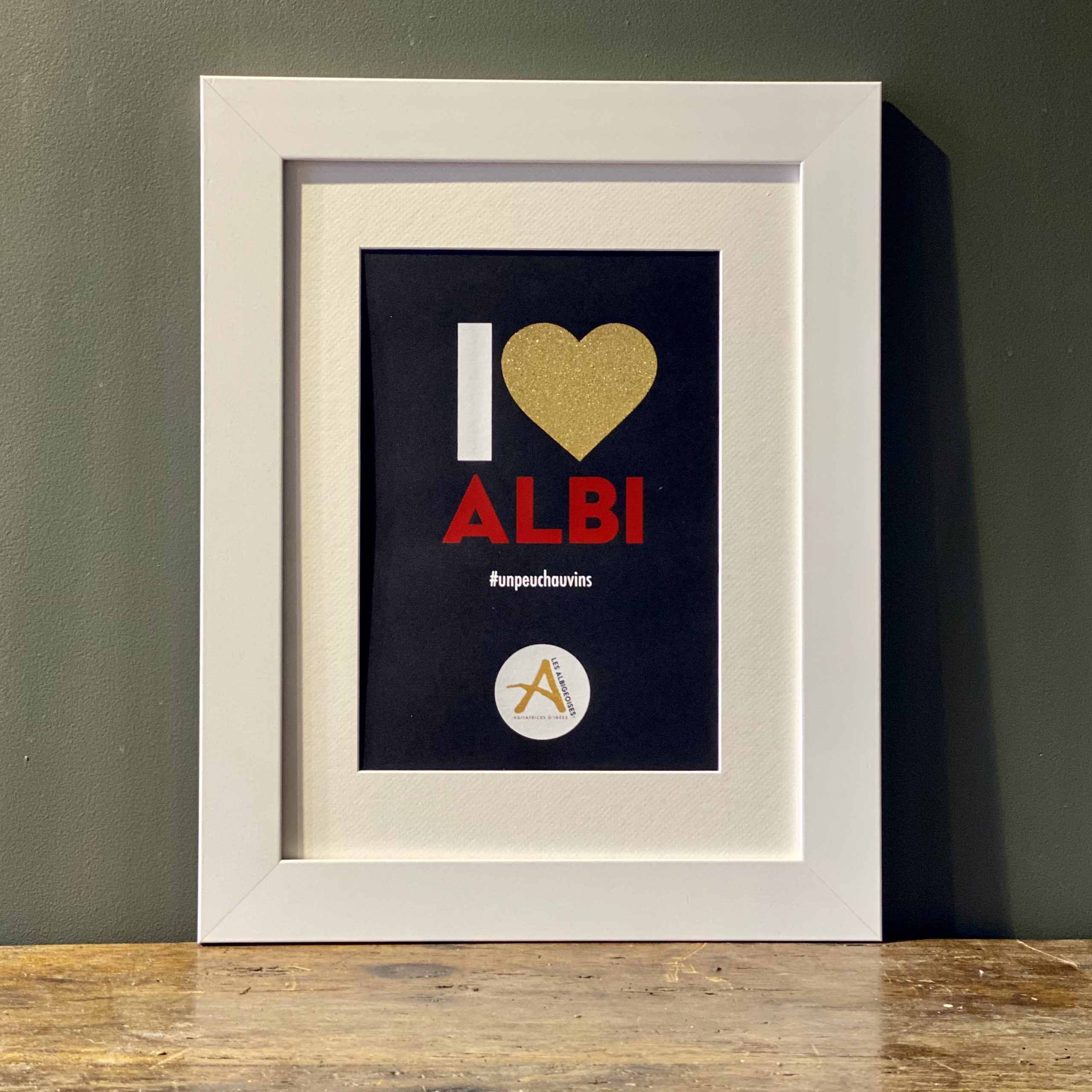 I love Albi <span>Noir</span> Cadre Blanc 40 x 50 cm I love Albi <span>Noir</span> Cadre Blanc 40 x 50 cm