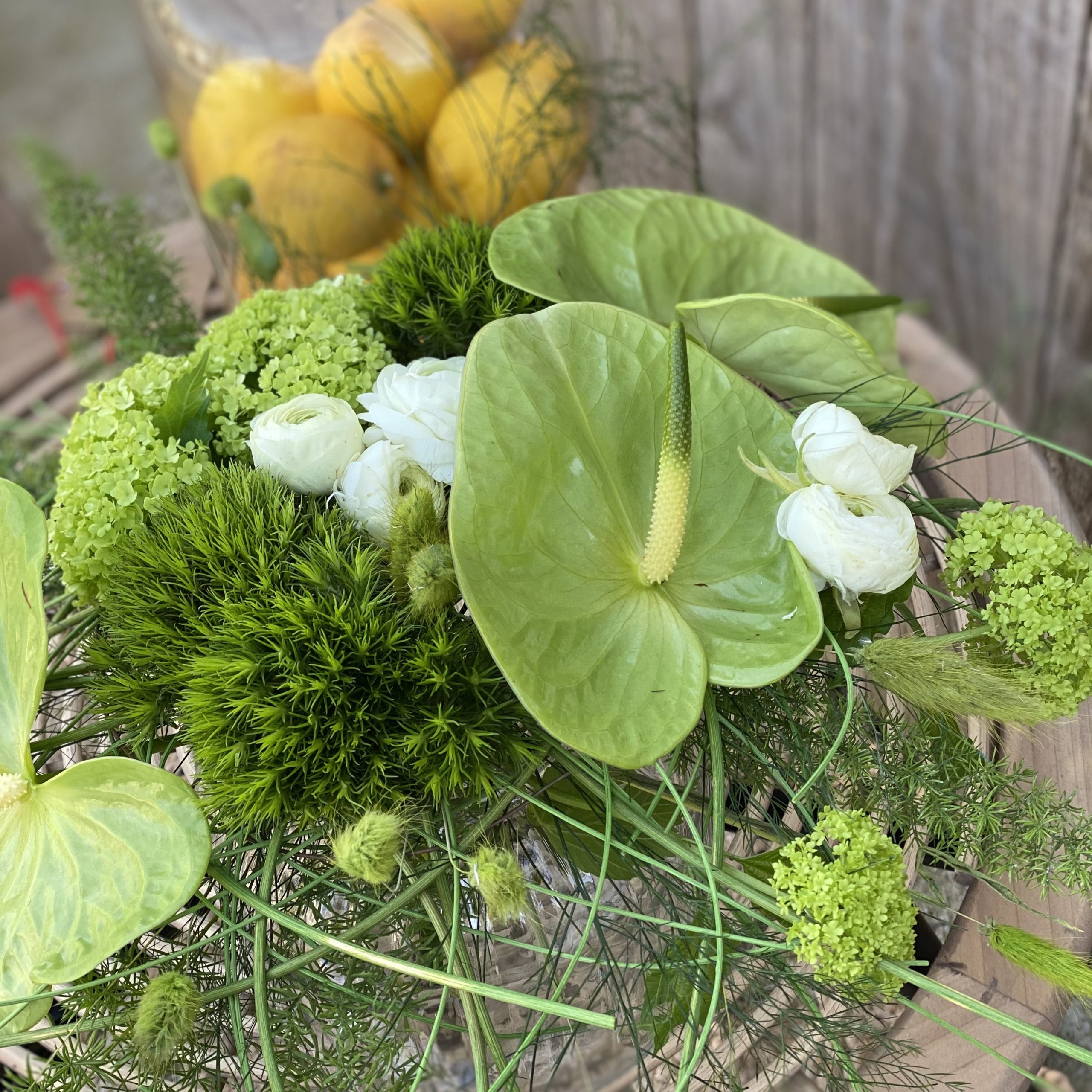 Le bouquet en vert