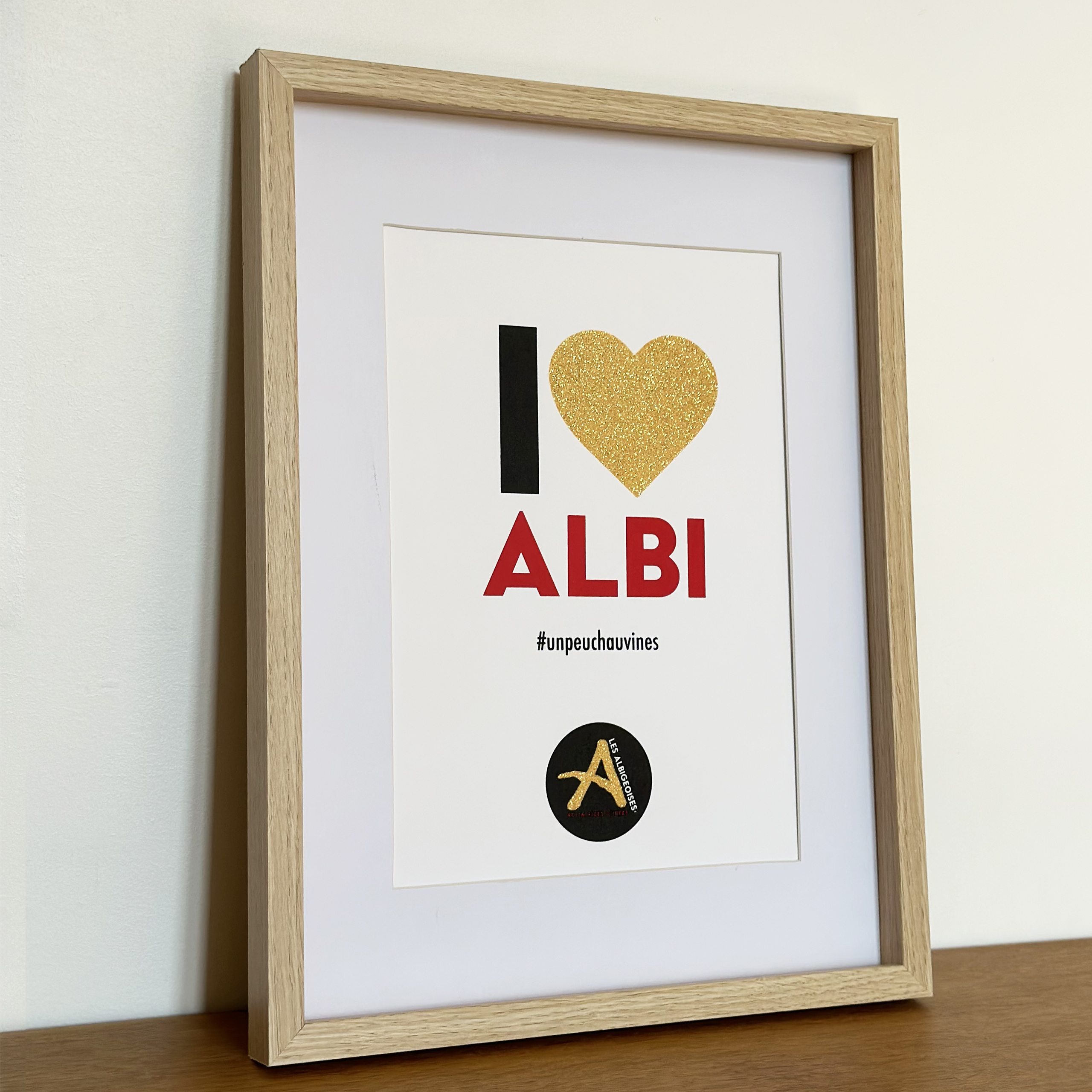 I Love Albi Blanc Cadre blanc 30 x 40