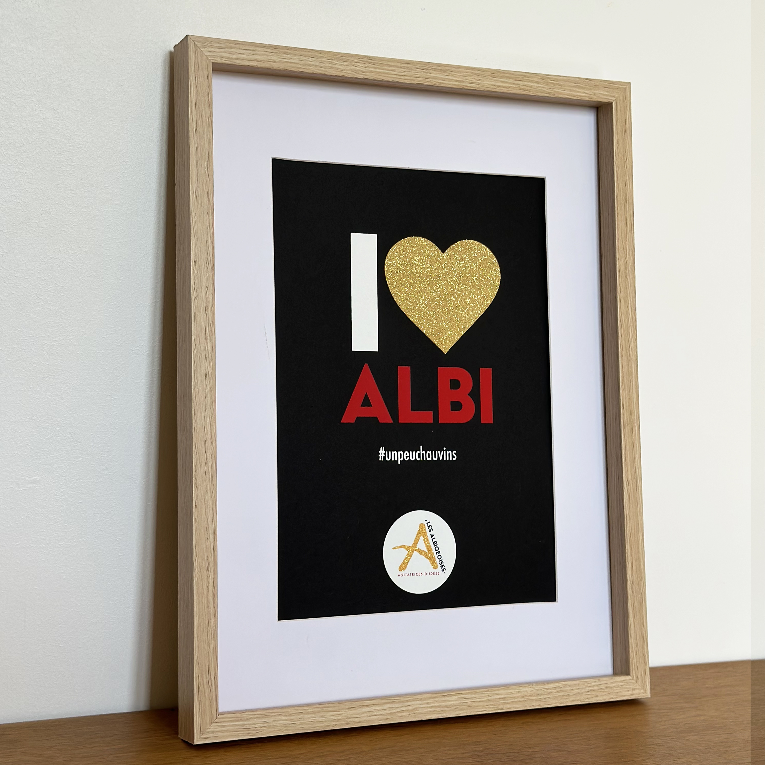 I love Albi Noir Cadre 30 x 40 cm