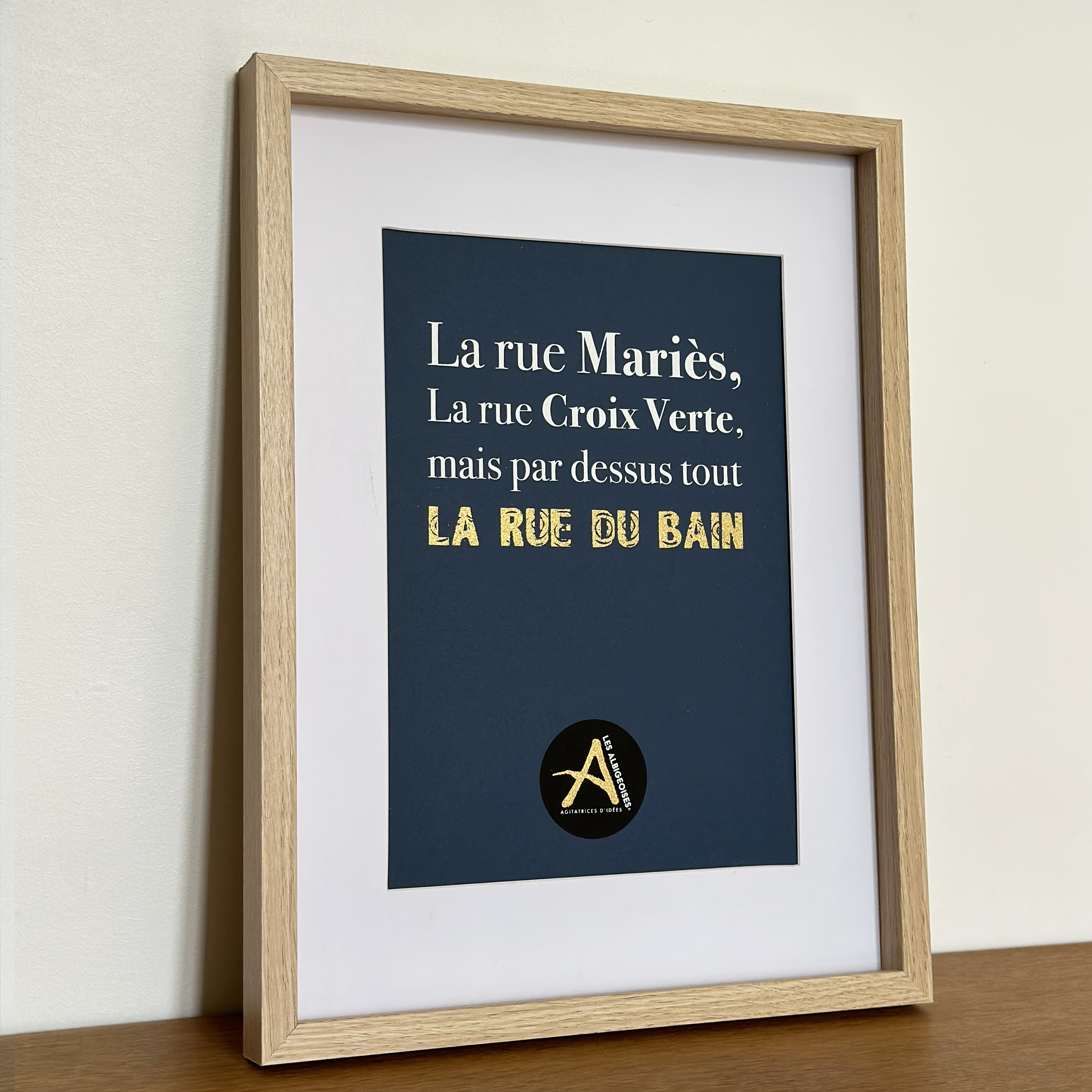 La rue du Bain Cadre 30 x 40 cm La rue du Bain Cadre 30 x 40 cm